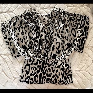 Cheetah print silky blouse
